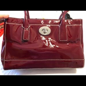 Coach Patent Leather Red/ Maroon bag